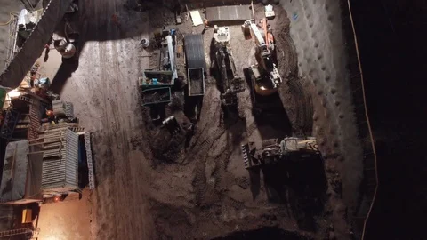 Construction industry fly by night - close Stock Footage 104641113