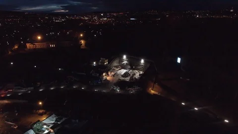 Construction industry fly by night Stock Footage 104633469