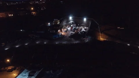 Construction industry fly by night Stock Footage 104639409