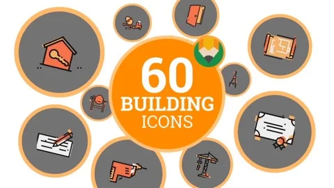 Construction Industry - Icon Pack After Effects stock