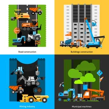 Construction Industry Icons Set Illustrazione stock