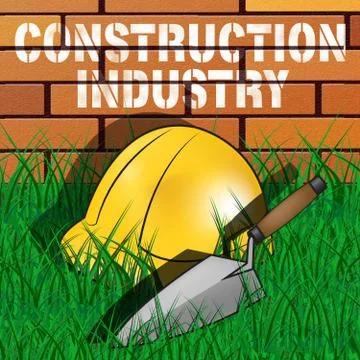 Construction Industry Represents Building Sector 3d Illustration Ilustración de archivo