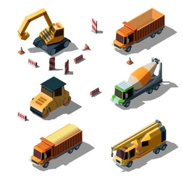 Construction industry transports Stock Illustration