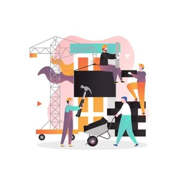 Construction industry vector concept for web banner, website page Stock Illustration