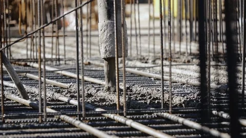 Construction industry worker on a modern construction site -- slow motion Stock-Footage 89919605
