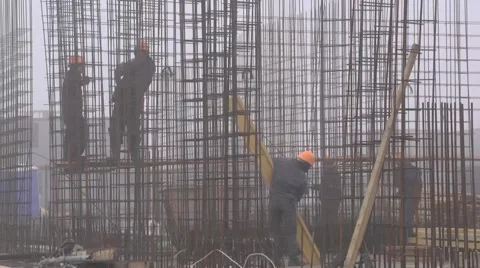 Construction industry workers, HD Stock Footage 47349873