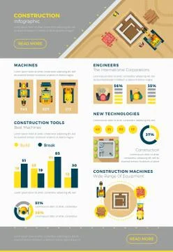 Construction Infographic Set Stock Illustration