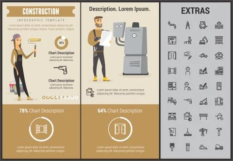 Construction infographic template and elements. Stock Illustration