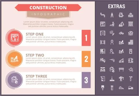 Construction infographic template and elements. Stock Illustration