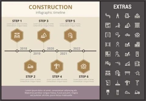 Construction infographic template and elements. 스톡 일러스트