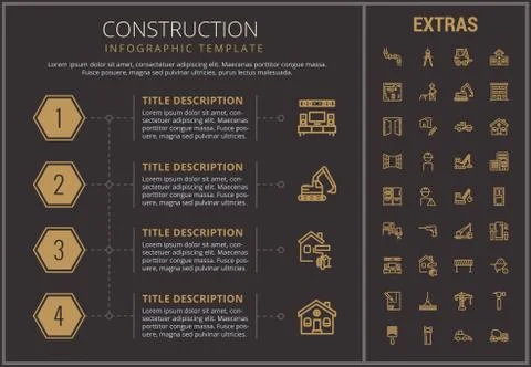 Construction infographic template and elements. Stock Illustration