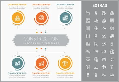 Construction infographic template and elements. Stock Illustration
