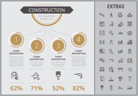 Construction infographic template and elements. Illustrazione stock