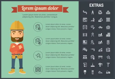 Construction infographic template and elements. Stock Illustration