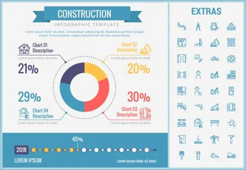 Construction infographic template and elements. Stock Illustration