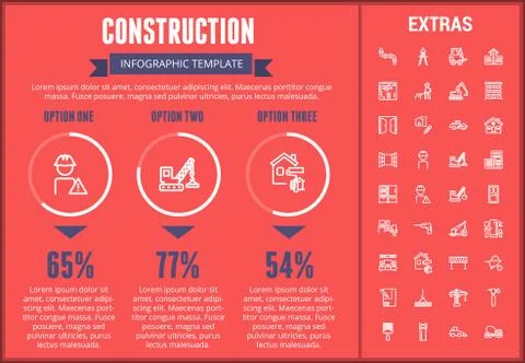 Construction infographic template and elements. Stock Illustration