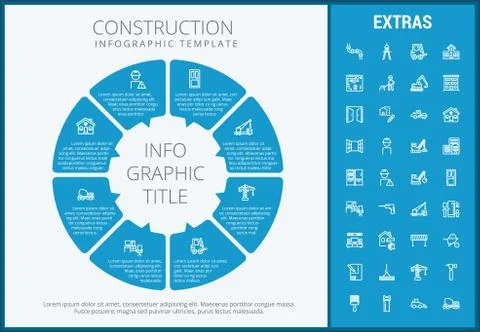 Construction infographic template and elements. 스톡 일러스트