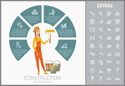 Construction infographic template and elements. Stock Illustration