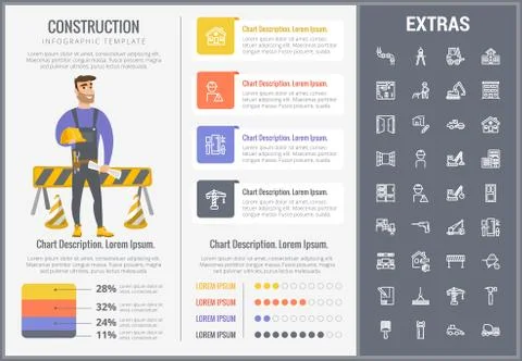 Construction infographic template and elements. Stock Illustration