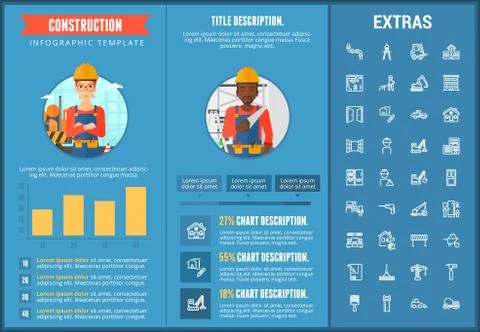 Construction infographic template and elements. Illustrazione stock
