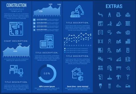 Construction infographic template and elements. 스톡 일러스트