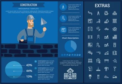 Construction infographic template and elements. Illustrazione stock