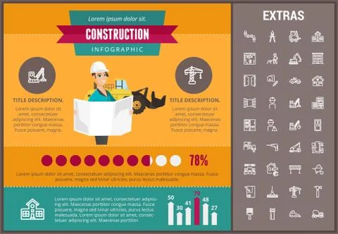Construction infographic template and elements. Stock Illustration
