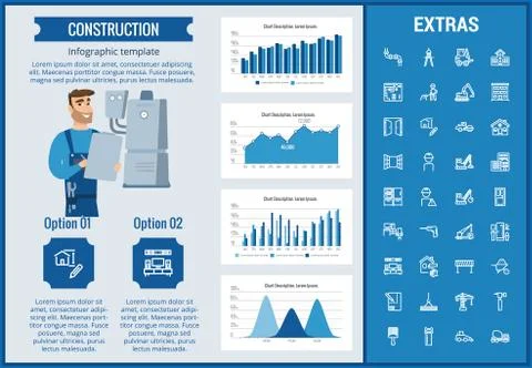 Construction infographic template and elements. Stock Illustration