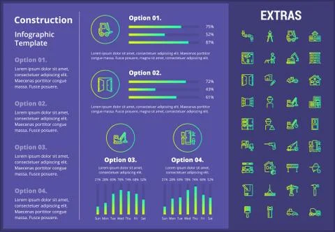 Construction infographic template and elements. Stock Illustration