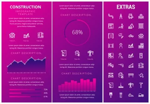 Construction infographic template and elements. Stock Illustration