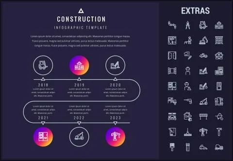 Construction infographic template and elements. Stock Illustration