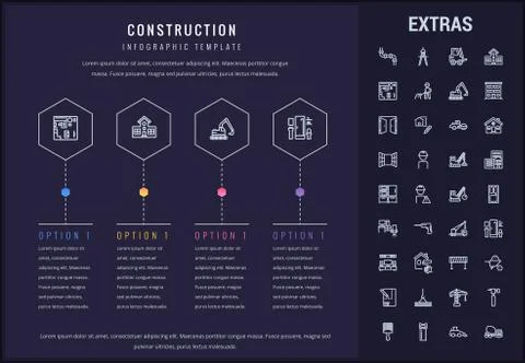 Construction infographic template and elements. Illustrazione stock