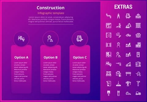 Construction infographic template and elements. 스톡 일러스트