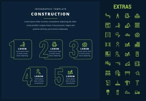 Construction infographic template and elements. Stock Illustration