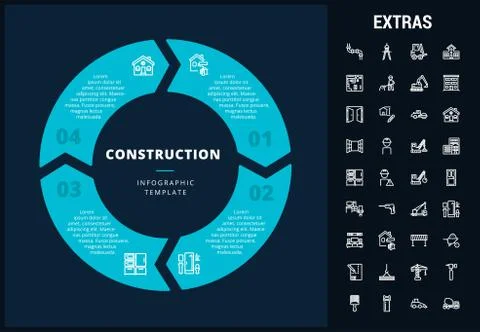Construction infographic template and elements. Stock Illustration
