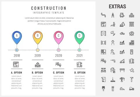 Construction infographic template and elements. Stock Illustration