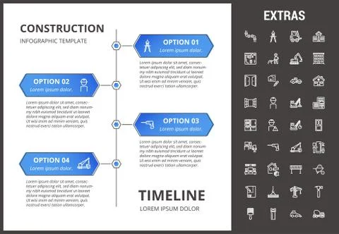 Construction infographic template and elements. Stock Illustration