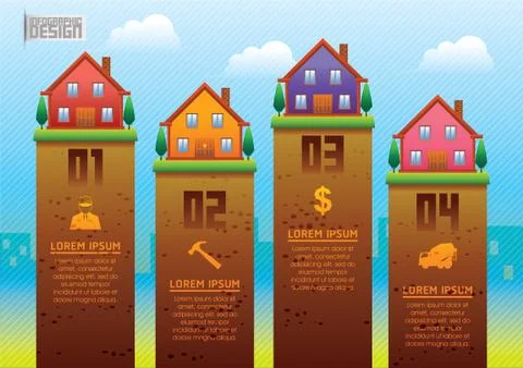 Construction infographics 스톡 일러스트
