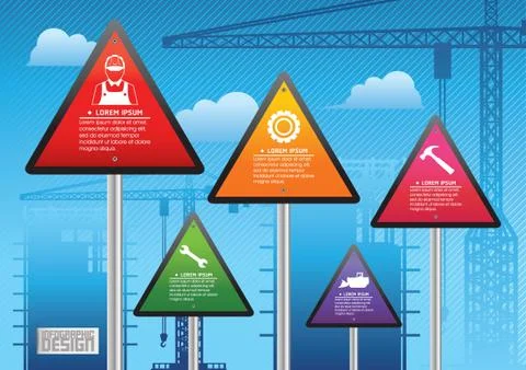 Construction infographics 스톡 일러스트
