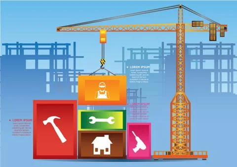 Construction infographics 库存插图