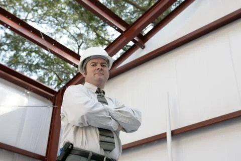 Construction Inspector - On the Job Stock Photos