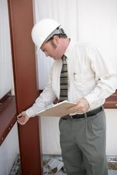 Construction Inspector at Work Stock Photos
