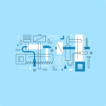 Construction instruments pattern and backdrop Stock Illustration
