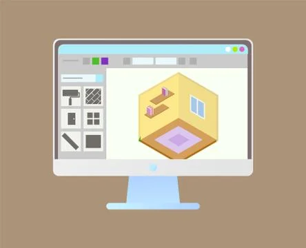 Construction of Interior, Decoration of Home Inside Stock Illustration