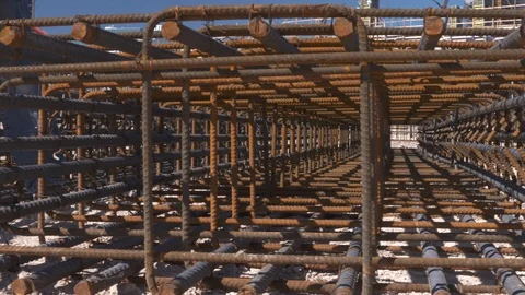 Construction Iron Bars Stock Footage 105686055