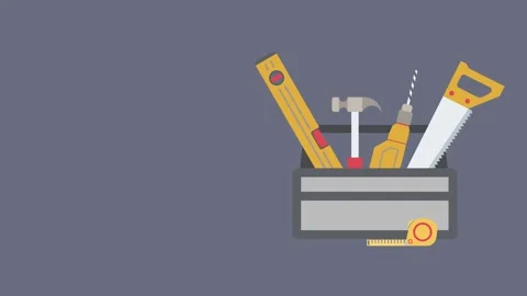 Construction items flat icon animation for explainer video Stock Footage 243061502