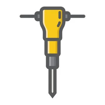 Construction jackhammer filled outline icon Stock Illustration