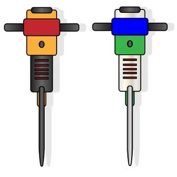 Construction jackhammer. Illustration. Stock Illustration