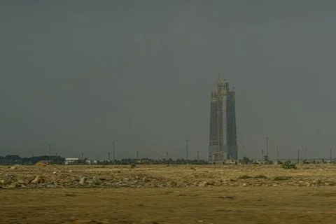 The construction of Jeddah Tower skyscraper in Jeddah, Saudi Arabia Foto stock