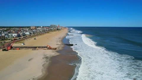 Construction at the Jersey Shore 4K Stock Footage 214376496